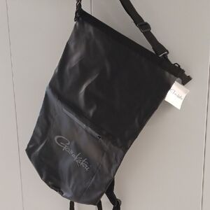 Gamakatsu Waterproof Black 24" BackPack. Rugged Rubber and Nylon. NWT